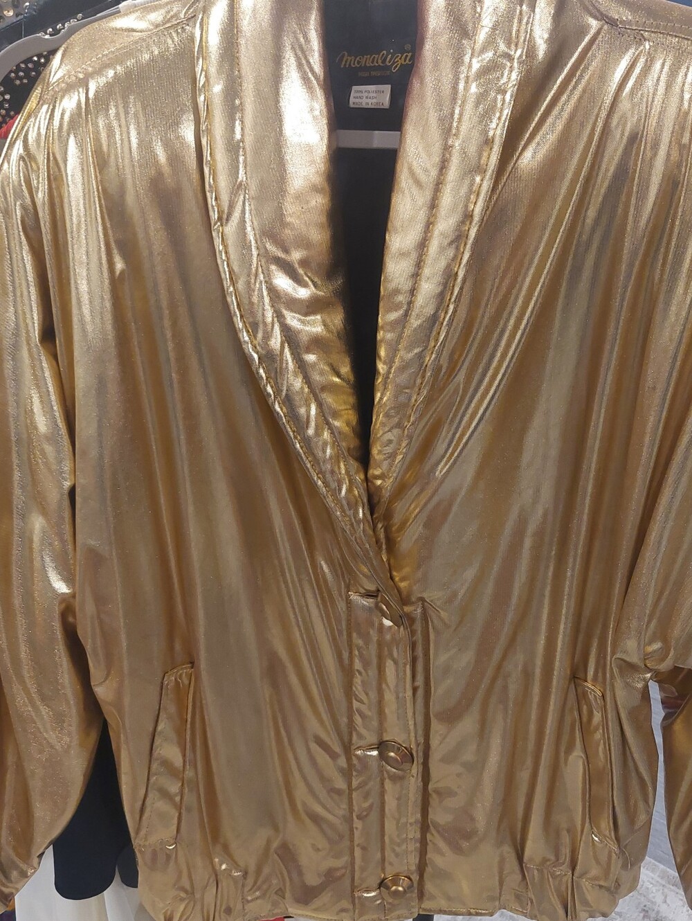 Metallic Gold Bomber Jacket